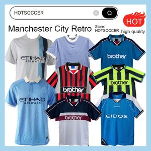 Soccer Jerseys 1989 1998 1999 15 16 2011 2012 Man City Retro Gallagher Haaland Man classic DZEKO KUN AGUERO BALOTELLI NASRI SILVA Football Shirt 1982 125th hotsoccer