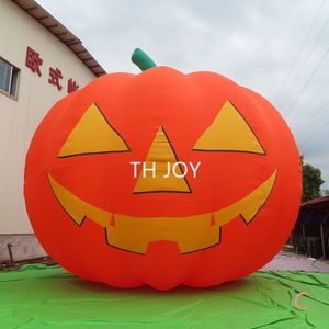8 mH (26 Fuß) Freiluft-Schiff-zu-Tür-Outdoor-Aktivitäten Halloween-Hofdekoration aufblasbar Maßgeschneidertes Kürbismodell, aufblasbarer Kürbisballon mit LED-Beleuchtung