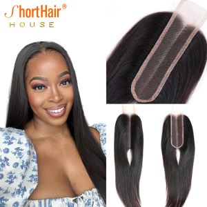 Peruklar gerçek 2x6 hd dantel kapanma 6 inç derinlik ayrılık Önceden kopmuş insan saçları kadınlar için brezilya bakire saç doğal saç çizgisi