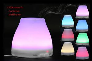 100 ml 7 Färg LED Aroma Humidifier Diffusor Night Light Air Aromaterapi Diffusor Ultrasonic Essential Oil Cool Mist färsk diffus3448801