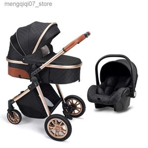 عربات العربات# 2022 New Baby Stroller High Landscape Baby Cart يمكن أن تجلس يمكن أن تكذب Bassinet Pushable Charrier Carrier Free Free L240319