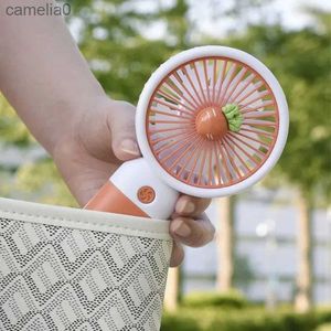 المعجبين Electric Cartoon Fruit Fruit Handheld Fan USB شحن مراوح تبريد صغيرة مع Lanyard Desktop Cooling Fan Summer for Outdoorc24319