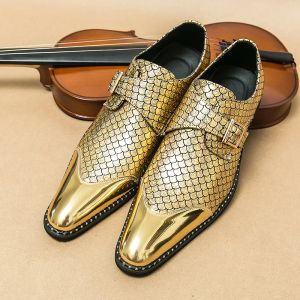 Shoes Male Golden Luxury Business Oxford Shoes Men Height Increase Patent Leather Formal Shoes Plus Size Man Office Wedding High Heels