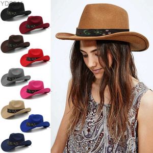 Storlekar breda grimhattar hink 3 förälder-barn män kvinnor barn västerländska cowboy panama sunhats fedora caps trilby jazz sombrero rese party 240320