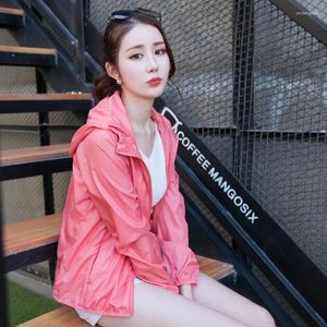Jaquetas femininas 2024 verão ultra-fino wildbreaker jaqueta rosa mulher plus size casaco coreano mulheres proteção solar roupas jassen kj351