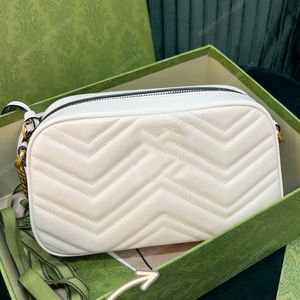 10a högkvalitativ kameraväska crossbody väska designer väska axelväska 24 cm quiltad väska läderväska väskor för kvinnor lyxig vit svart väska presentförpackning kedjor väska