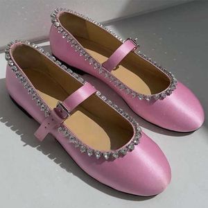 Non-Brand New Low Heel HBP Ladies Flats Shoes Heart-Shaped Rhinestone Ankle Strap Wedding For Women Sandals