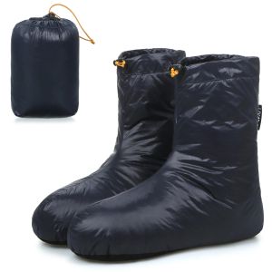 Stiefel Lixada Winter Down Stiefel Socken warme weiche winddichte Schlafschuhe zum Campingschlafsack Zelt Down Down Stiefel Stiefel