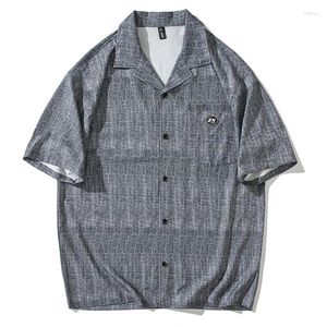 Camicie casual da uomo Camicia estiva con colletto rovesciato Tasca frontale sul petto Moda Coreana Streetwear Bottone Maniche corte Abbigliamento Top Uomo