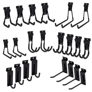 FRAYSCENT Accessories 22 PCS Heavy Duty Slatwall Panel Slat Wall Hanging Bike Ladder Storage System Multi Size Utility Garage Hooks for Tools