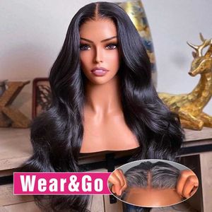 Syntetiska peruker Human Chignons Glueless Wig Human Hair Ready To Wear and Go Preplucked Wigs Brazilian Body Wave 13x6 HD Spets Frontal Human Hair Wig Precut 200% 240327