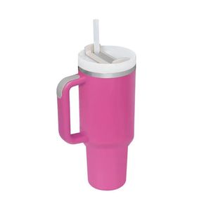 Tazza per auto da 40 once, tazza thermos in acciaio inossidabile, tazza portatile con manico in paglia per esterni, tazza Bully per ghiaccio sottovuoto, tazza per acqua