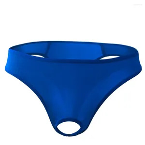 Men's Shorts Thong T-Shaped Panties Sexy Underwear Translucent Ice Silk