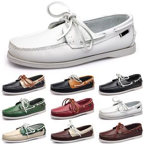 Sapatos casuais masculinos preto lazer prata taupe dlives marrom cinza vermelho verde andando baixo macio multis couro masculino tênis ao ar livre formadores sapatos de barco respirável aa007