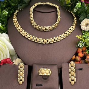 Bangle włoski złoty zestaw biżuterii damskiej dwa kolory naszyjnik kolczykowy pierścionek prezent na prezent ślubny zestaw biżuterii