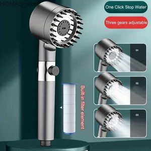 Bathroom Shower Heads 3 sets of 4-in-1 detachable shower head set high-pressure shower head with scalp massage shampoo brush used for skin and hair care Y240319