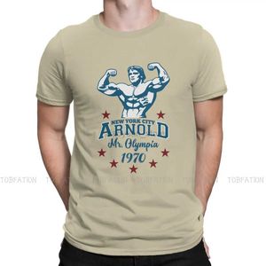 Mäns T-shirts Terminator Arnold Schwarzenegger Mr Olympia Tshirt Men Graphic Punk Punk Cotton med utskuren under nacken 2020 240327