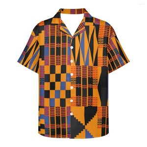 メンズカジュアルシャツHycool Tribal Patterns PrintedMen半袖特別なデザイン2024年に適しています