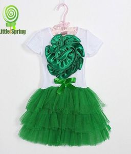 Mxza Girls Dresses Summer 2016 New Fashion Bellissimi fiori Bellissimi Fiori una linea fuori dalla spalla Summer Girls Princess Tutu Abiti 4Siz4928471