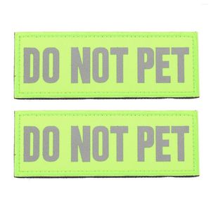 Dog Collars 2 Pcs Reflective Service Tank Tops Animal Vest Harnesses Patch Nylon Patches Adhesive