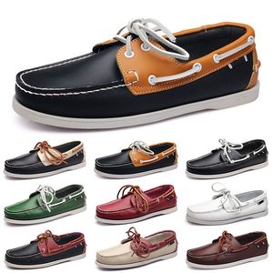 Mens Casual Shoes Black Leisures Silvers Taupe DLives Brown Grey Red Green Walking Low Soft Multis Leather Men Sneakers Outdoor Trainers Boat Shoes Breattable AA035