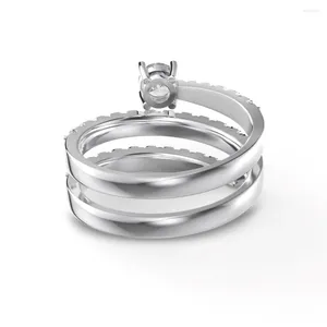 Кольца кластера Кольцо из стерлингового серебра S925, инкрустированное цирконом в форме змеи, многослойное спиральное намоточное дизайнерское ювелирное изделие
