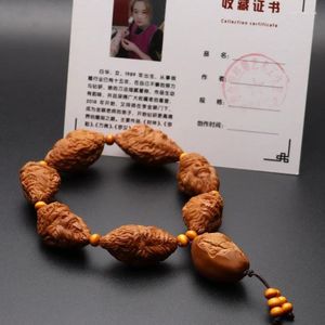 Strand Core Carving Qi Tian Da Sheng Buddha Beads Olive Hu Sun Wukong Grande pulseira vertical portátil