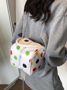 Totes 2024 Creative 2D Cartoon Box Bag Female Novelty Printed Handbags Small Crossbody For Women Chains Square Bags Unique