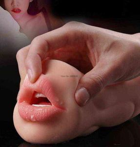NXY MĘŻCZYZN MASTURBATORY Zabawki seksualne do realistycznego usta miękka silikonowa mastubacja męska masturbator kubka głębokie gardło kieszonka prawdziwa cipka vag8325735