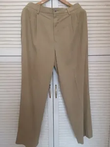 Męskie spodnie męskie jedwabne rayon solidny khaki jodełka wzór kieszonki nas plus duży rozmiar zwykłej prostej jakości talii