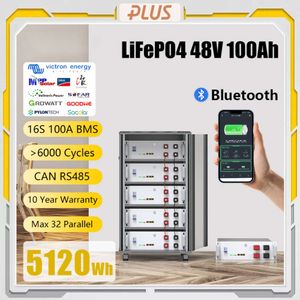 48V 5KW 100AH ​​LIFEPO4 Pil 51.2V 200AH6000 Döngüler Bus RS485 16S BMS MAX 32 Paralel-10 Yıl Garanti AB Stok Yok Vergi