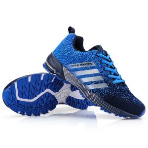 Stövlar 2022 Flying Weave Running Sports Walking Shoes Marathon Casual Sports Herrskor Kvinnor Skor Bekväma och andningsbara