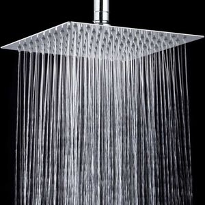 Bathroom Shower Heads Large Flow Supercharge Rainfall Ceiling Mounted Shower Head 360 Rotation Ultra-thin High Pressure Shower Bathroom Accessories Y240319