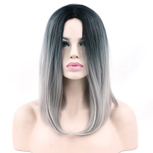 Wigs Soowee 10 Colors Synthetic Hair Ombre Grey Hair Bob Style Short Wigs for Black Women Party Cosplay Wig