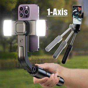 Stabilisatorer Trådlös 1-axel anti Shake Universal Joint Stabilizer för smartphones Foldbar Selfie Stick Trip Telefonhållare för mobil iPhone Android Q240319