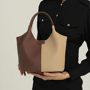 Top Quality Designer Luxury Totes Designer Bag Mulheres Bolsa Bolsas De Couro Genuíno Contraste Cor Crossbody Bag Handheld Bucket Bag Designer Carteira