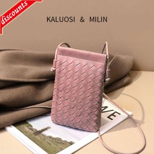 Store Hochwertige Design-Tasche, frisches Mini-gewebtes Telefon, exquisite kleine, einfache, modische Schultertasche für Damen, lässige Textur, vielseitige Umhängetasche