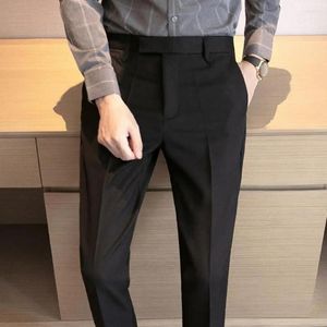 男子スーツ新郎ウェディングズボンジッパークロージャーパンツ正式なビジネスのためのサイドポケット付きエレガントな英国スタイルのスーツ