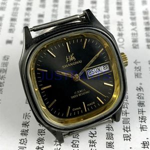 Titta på reparationssatser 33mm Shanghai Factory Made Manual Mechanical Double Calendar Black Dial