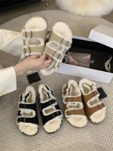 Sandals Outside Sandals Black Shoes for Women Fur Heels Open Toe Strap Beige 2023 Peep Flat Girls Fashion Comfort Rubber Casual S