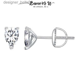 Stud Bamoer U Oval Moissanite Kolczyki gruszki Cut Diamond Ear Studs for Women RELEGAMENT BINEGRY Prezent 925 Srebro 0,5CTC24319