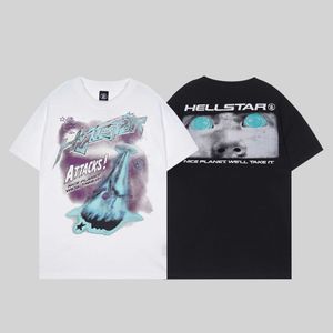 Новая футболка ранней весны 2024 года, модный американский бренд High Street Hellstar/Alien Art Print