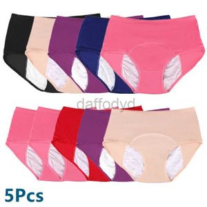 Damenhöschen, 5 Stück/Packung, Menstruationshöschen, Damen, auslaufsicher, Baumwolle, Komfort, Inkontinenz-Slips, hohe Taille, sexy Netzunterwäsche, große Größe, 24323