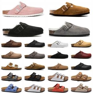 2024 Slippers Designer Buke Shoes Germany Boken Autumn and Winter Men Women Cork Clipper Slied Snake Snake Mens Loafer Sliper Suede Leather Buckle Hombres Mujeres