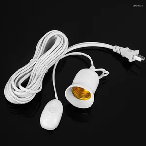 Lamphållare 3/5/8/10m E27 EU Hängande hänge LED -ljusarmaturlampor Socket Bashållare Strömkabeladaptrar med switch