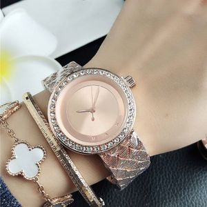 Brand wrist Watches for women Girl crystal Big letters style Metal steel band Watch M852960