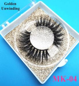 Golden Unwinding Lashes 04 kurze Nerzwimpern 3D natürliche lange 15 mm Federwimpern Verpackung quadratische Box8747562