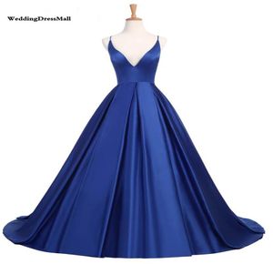 2021 simples azul real vestidos de baile cetim espaguete borgonha vestidos noite cruz voltar sexy formal vestido festa7254133