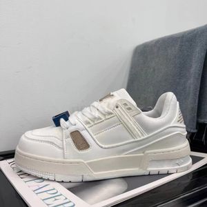 2024 Nuevo Tasarımcı Eğitmeni Spor Sneaker Zapatos Casuales Piel De Becerro Abloh Negro Blanco Verde Rojo Azul Superposiciones de Cuero Zapatillas Bajas Tama? O 35-46 C1