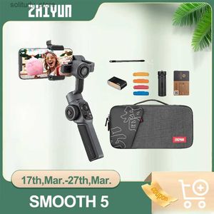 Stabilizatörler Zhiyun Smooth 5 Akıllı Telefon Evrensel Eklem 3 Eksenli Video Çekim ve VLOG Kayıtları için S240319